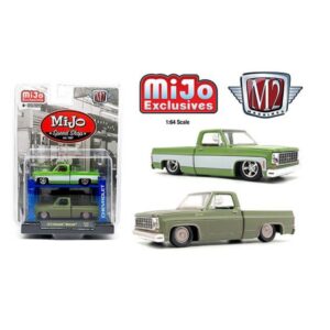 M2 MACHINES AUTO LIFT 1975 CHEVROLET SILVERADO 2 PACK MIJO WORKSHOP EN ESCALA 1:64