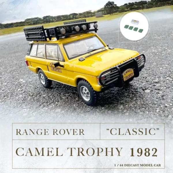 Inno64 Range Rover Classic Camel Trophy Clean con accesorios 1:64