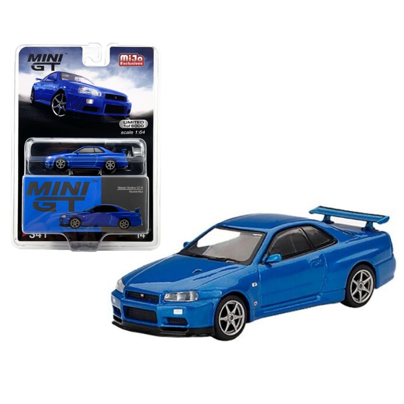 MINI GT Nissan Skyline GT-R R34 V-Spec II Azul 1:64