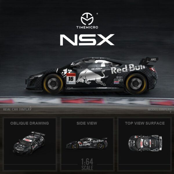 Time Micro Acura NSX GT Red Bull Negro 1:64