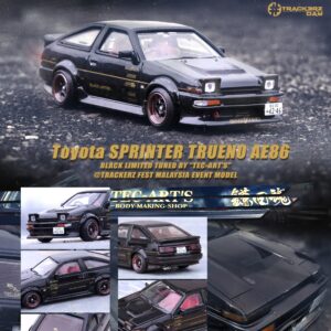 Inno64 Toyota Sprinter Trueno AE86 Black Limited TEC-ARTS TRACKERZ Fest 1:64