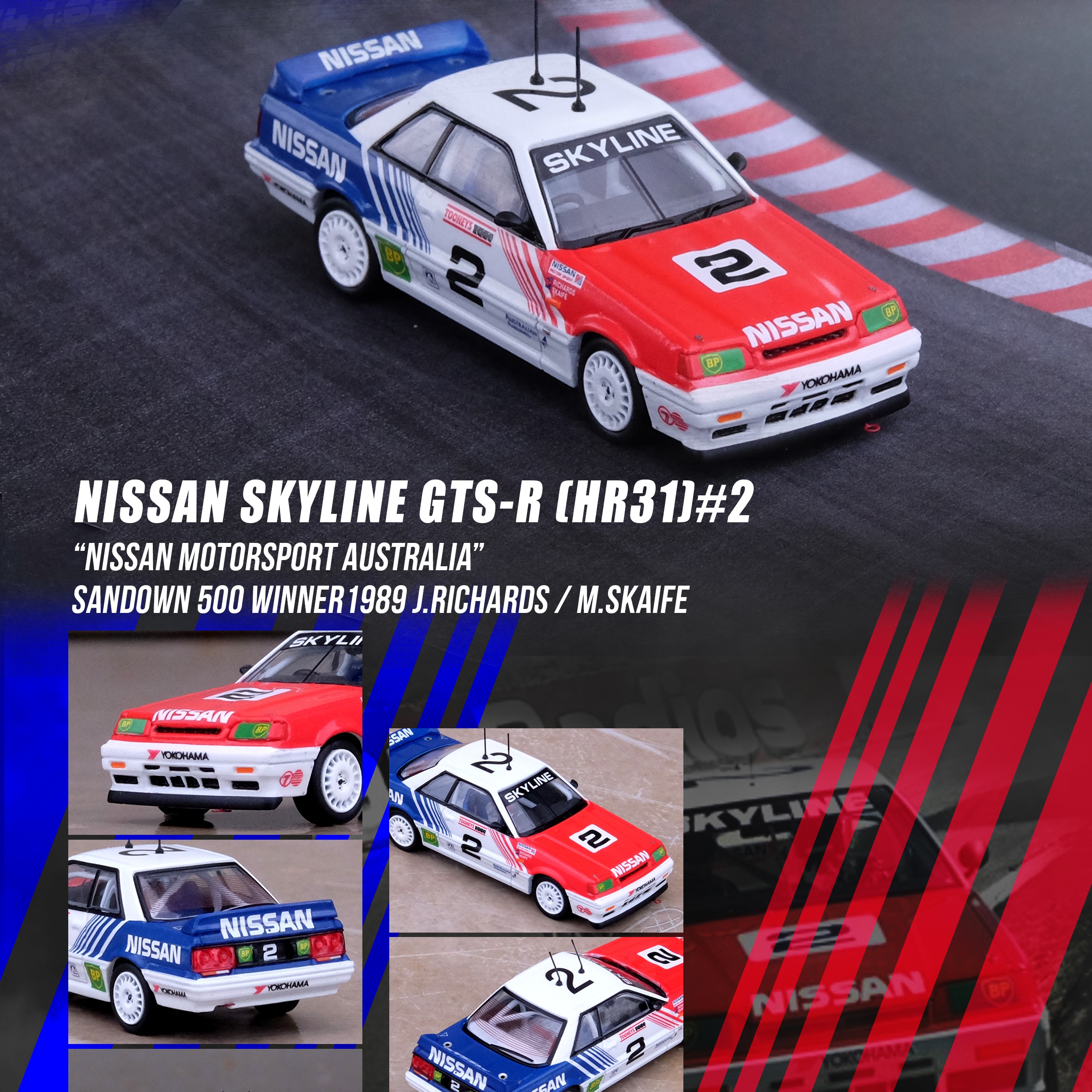 Inno64 Nissan Skyline GT-S R HR31 Nissan Motorsport Australia Sandtown Winner 1989 1:64
