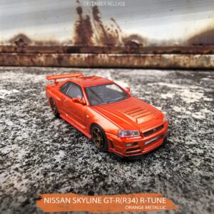 Inno64 Nissan Skyline GT-R R34 R-Tune Orange Metallic 1:64