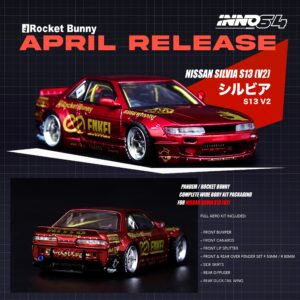 Inno64 Nissan Silvia S13 V2 Rocket Bunny Red Candy 1:64