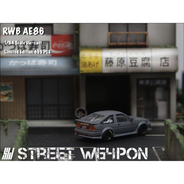 Street Weapon Toyota AE86 RWB Nardo Gray 1:64