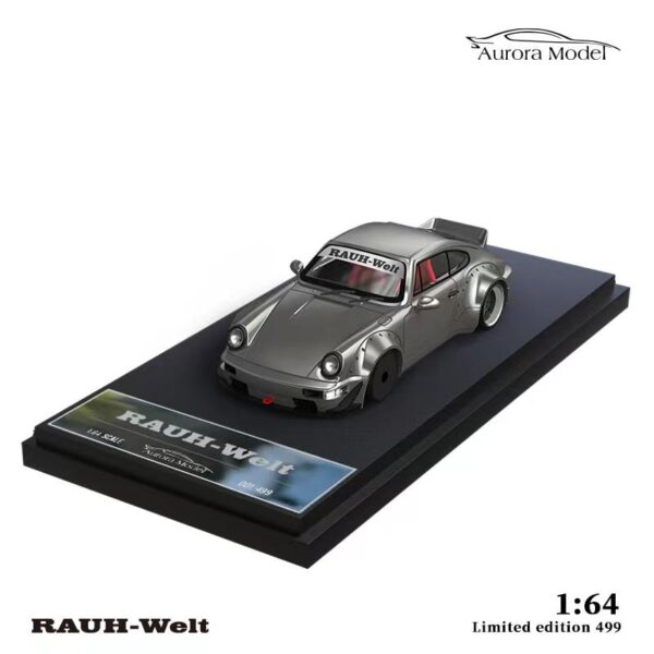 ABONO DE PRE VENTA $5.00 (Precio $32.99) Aurora Model 1:64 Porsche 964 RWB - cola de pato - plateado (llegada aprox. marzo 2024)