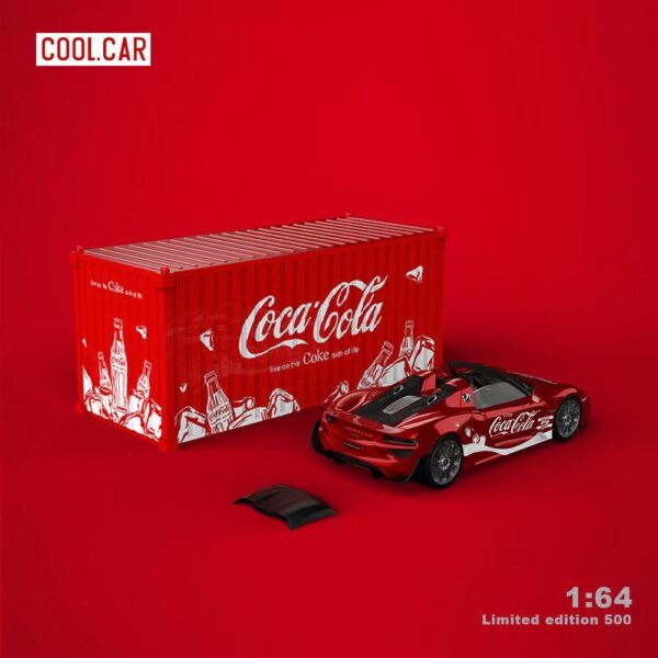 Cool Car 1:64 Set Contenedor y Porsche 918 Spyder  - Coca Cola - Imagen 2