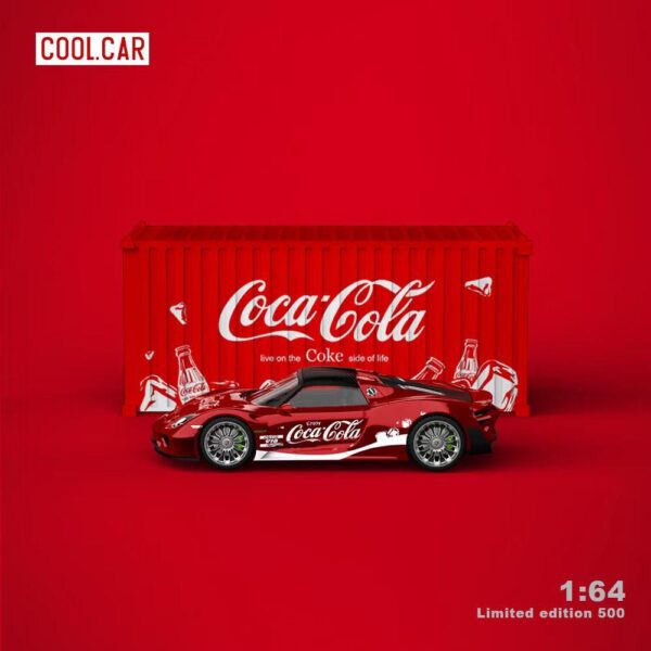 Cool Car 1:64 Set Contenedor y Porsche 918 Spyder  - Coca Cola - Imagen 3
