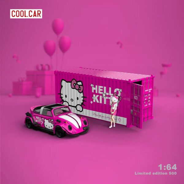 Cool Car 1:64 Set Hello Kitty de Contenedor + Beetle + Figura - Imagen 3