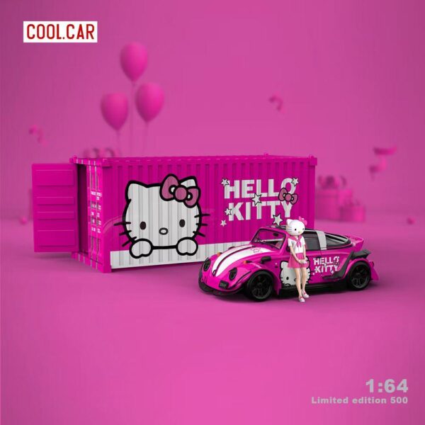 Cool Car 1:64 Set Hello Kitty de Contenedor + Beetle + Figura