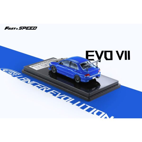 Preventa $31.99 - Fast Speed 1:64 Mitsubishi EVO VII C-West - Azul - Imagen 3