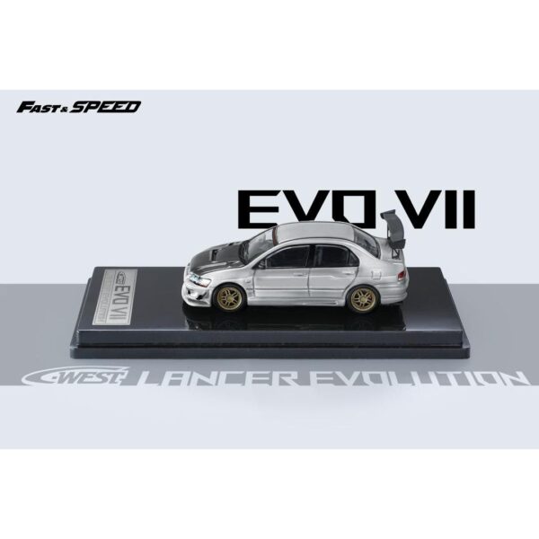Preventa $31.99 - Fast Speed 1:64 Mitsubishi EVO VII C-West - Plateado - Imagen 2