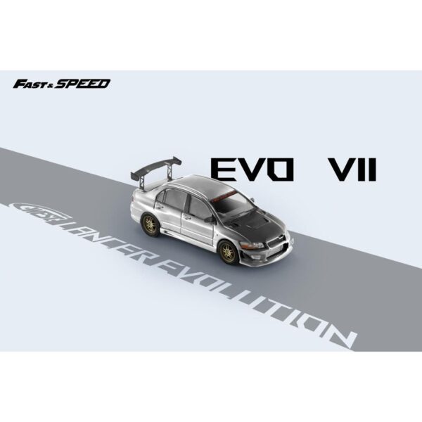 Preventa $31.99 - Fast Speed 1:64 Mitsubishi EVO VII C-West - Plateado