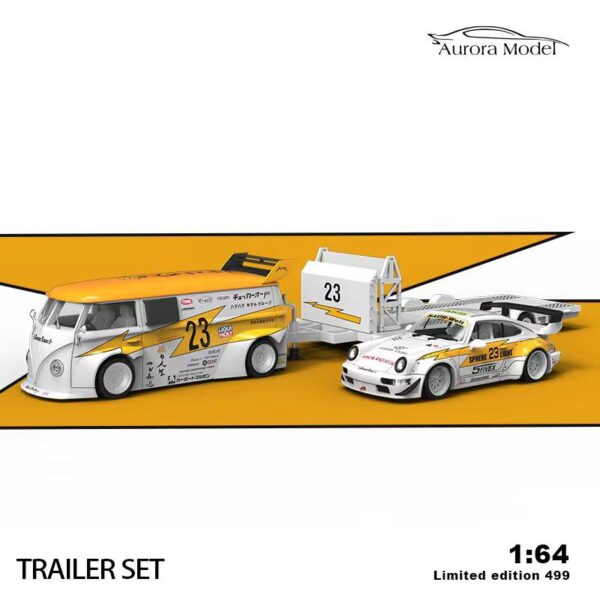 Preventa $65.99 - Aurora Model 1:64 Set Lightning Team (VW T1 + Porsche RWB964 + Remolque)