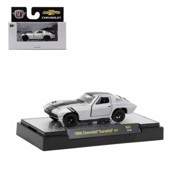 M2 Machines 1:64 1966 Chevrolet Corvette 427 - Gris