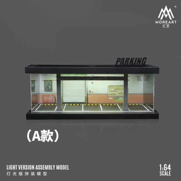 MoreArt 1:64 Diorama estacionamiento con Luz Led - Modelo A