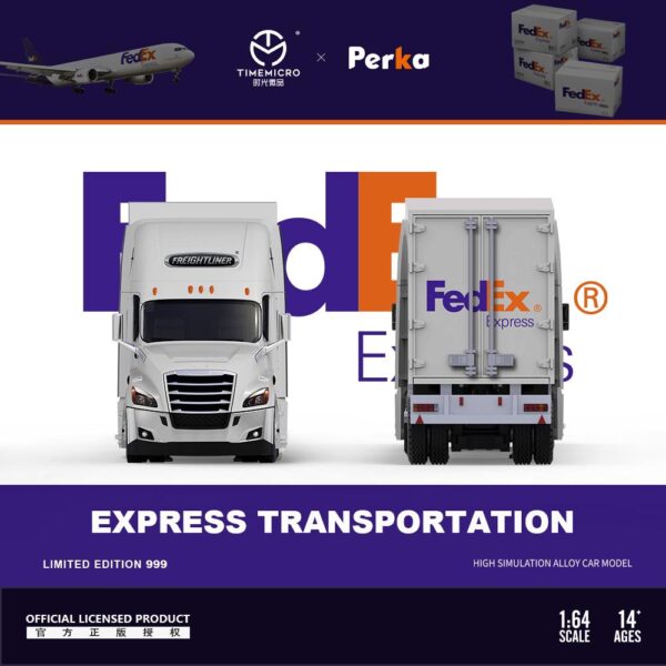 Time Micro x Perka 1:64 Freightliner Container FedEx - Imagen 2
