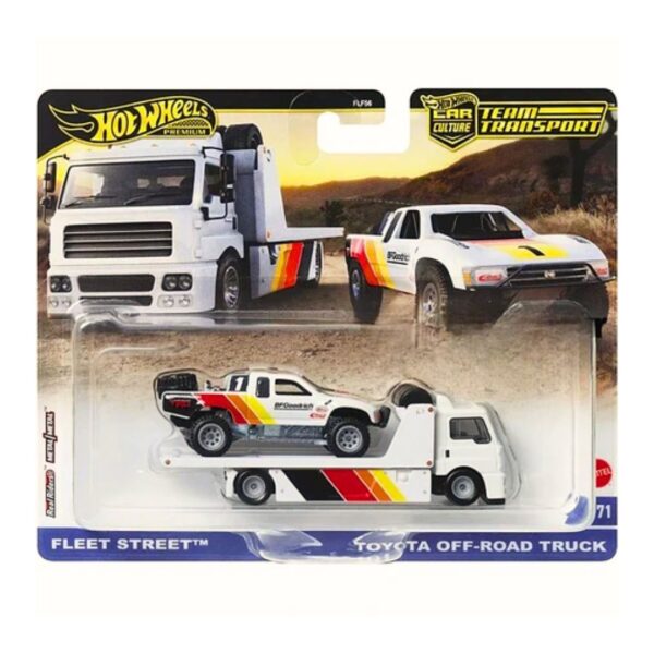 Preventa $24.99 Pago a plazos / $22.99 Pago adelantado – Hot Wheels Premium Team Transport Toyota Off Road Truck + Fleet Street (Hasta agotar existencias)
