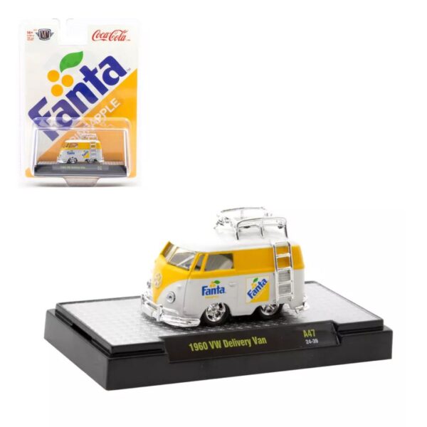Preventa $16.99 Pago a plazos / $14.99 Pago adelantado – M2 Machines 1:64 1960 Volkswagen Custom Delivery Van - Fanta de Piña (Hasta agotar  existencias)