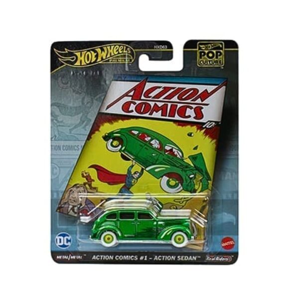 Preventa $11.99 - Hot Wheels Premium 1:64 Action Comics #1 Sedan (con gráficos) (Hasta agotar existencias)