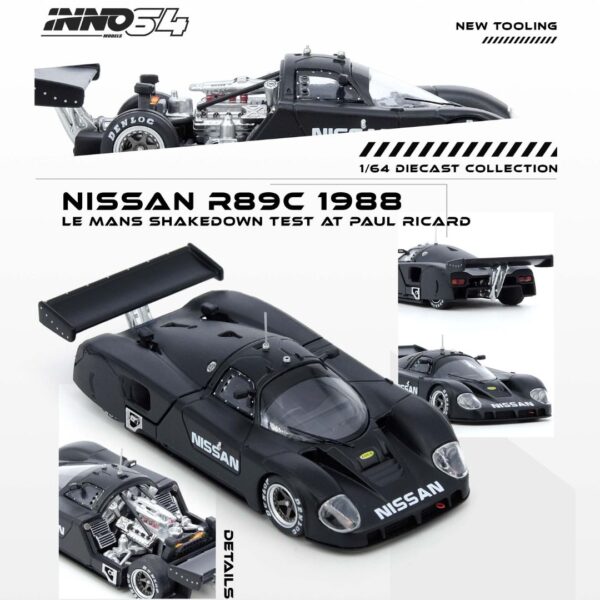 Preventa $30.99 - INNO64 1:64 Nissan R89C Le Mans Shakedown Test at Paul Ricard 1988 - Negro (Pedidos hasta Sábado 30 noviembre)