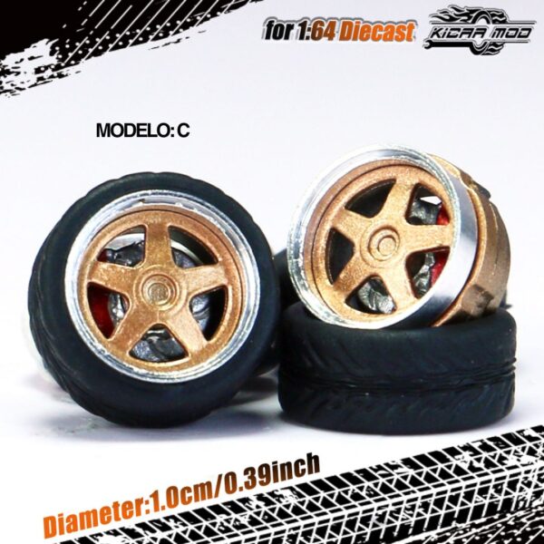 Preventa $7.00 - Kicarmod 1:64 Juego de llantas - Modelo C