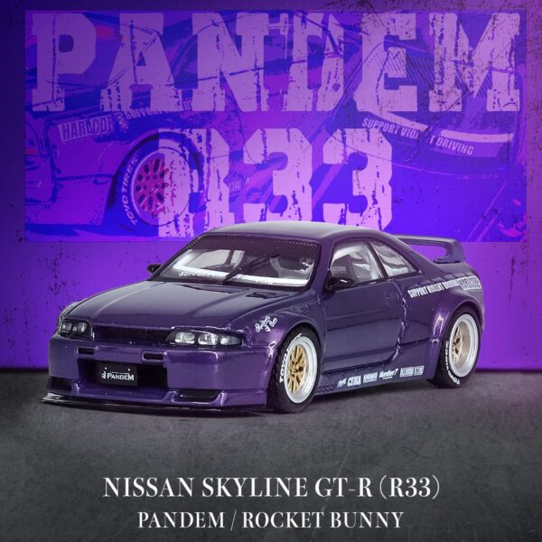Preventa $26.99 - INNO64 1:64 Nissan Skyline GT-R (R33) Pandem Rocket Bunny - Púrpura (Pedidos hasta Viernes 6 de diciembre 2024)