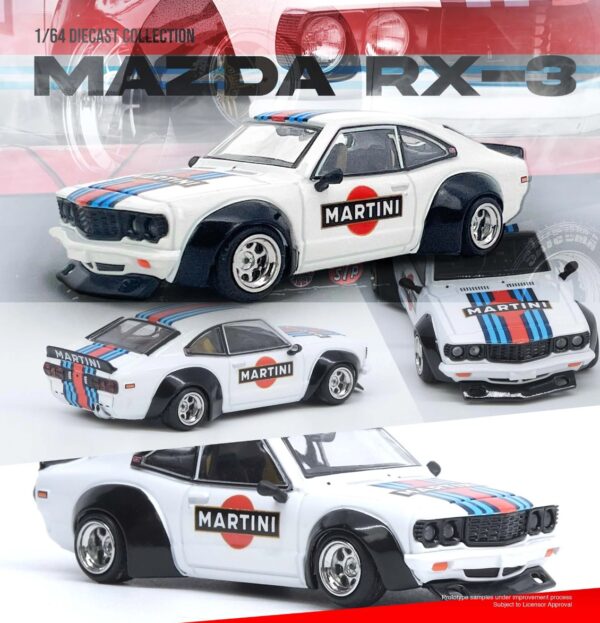 Preventa $28.99 – INNO64 1:64 MAZDA SAVANNA RX3 "MARTINI RACING" Livery (Pedidos hasta Lunes 24 de febrero 2025)